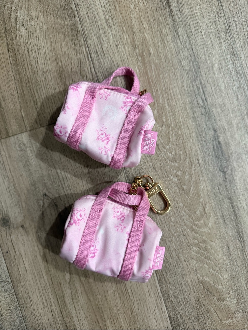 PINK Victoria's Secret x LSF Pink Floral Mini Backpack Keychain duffle bags